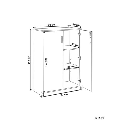 Armoire à 2 Portes Bois Clair Et Noir 117 Cm Zehna