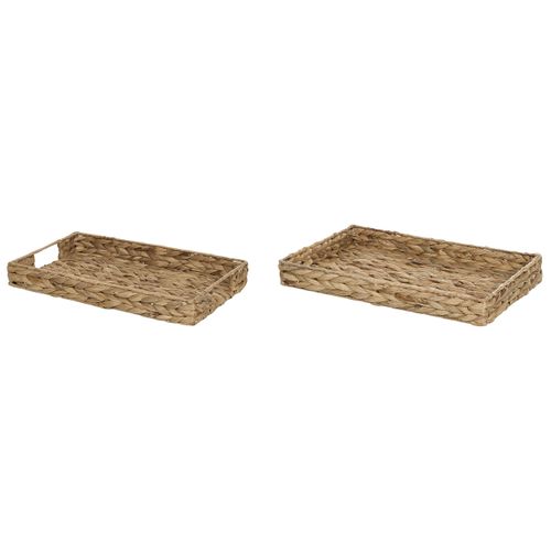 Lot De 2 Plateaux Décoratifs En Jacinthe D'eau Ton Clair Kontum