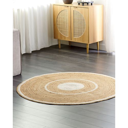 Tapis En Jute Beige Et Blanc D 140 Cm Halfeli