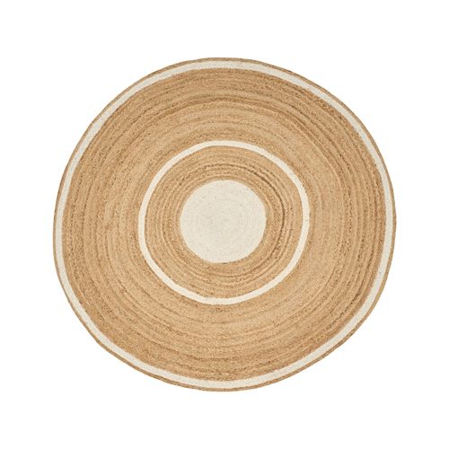 Tapis En Jute Beige Et Blanc D 140 Cm Halfeli
