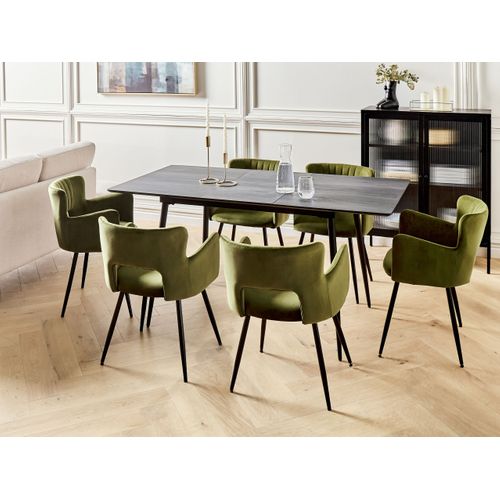 Table à Manger Extensible Grise 120/160 X 80 Cm Gelanda