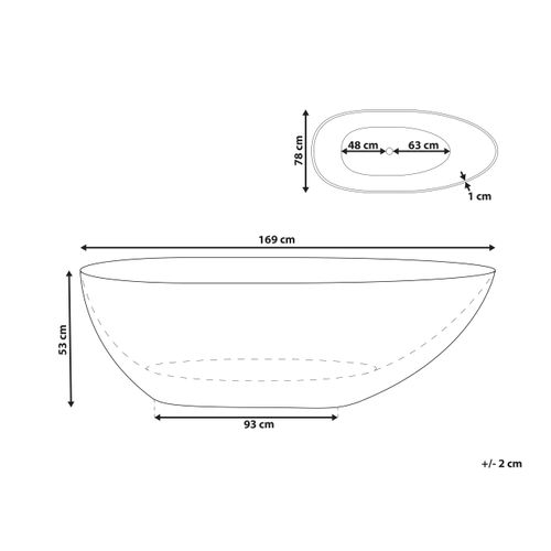 Baignoire Îlot Verte 169 X 78 Cm Blancarena