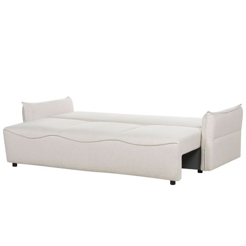 Canapé-lit Avec Rangement En Tissu Blanc Cassé Krama