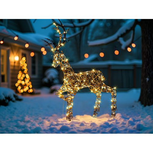 Décoration Extérieure LED Husavik Renne 140 Cm Argenté