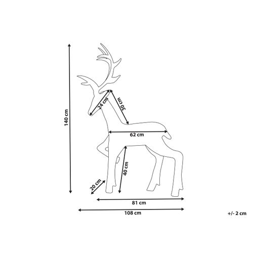 Décoration Extérieure LED Husavik Renne 140 Cm Argenté