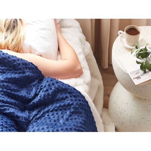 Housse De Couverture Lestée 135 X 200 Cm Bleu Marine Callisto