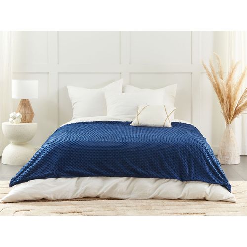 Housse De Couverture Lestée 150 X 200 Cm Bleu Marine Callisto