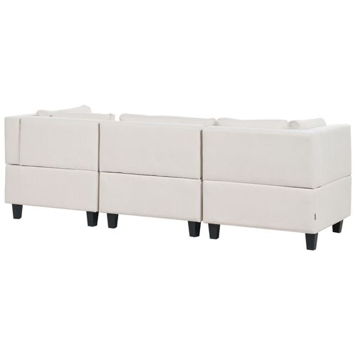 Canapé Modulable 3 Places En Tissu Beige Clair Unstad