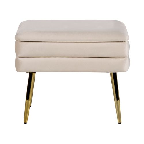 Bout De Lit En Velours Beige Avec Coffre Odessa