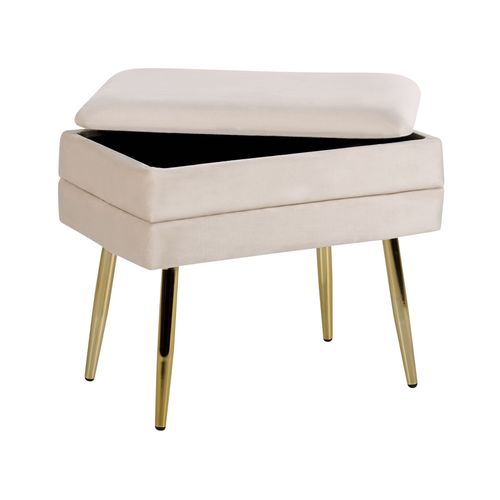 Bout De Lit En Velours Beige Avec Coffre Odessa
