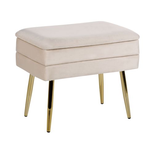 Bout De Lit En Velours Beige Avec Coffre Odessa