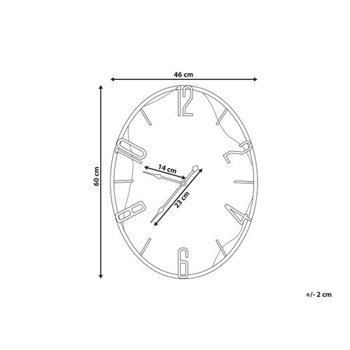 Horloge Murale 46 X 60 Cm Bois Clair Et Noir Meynes