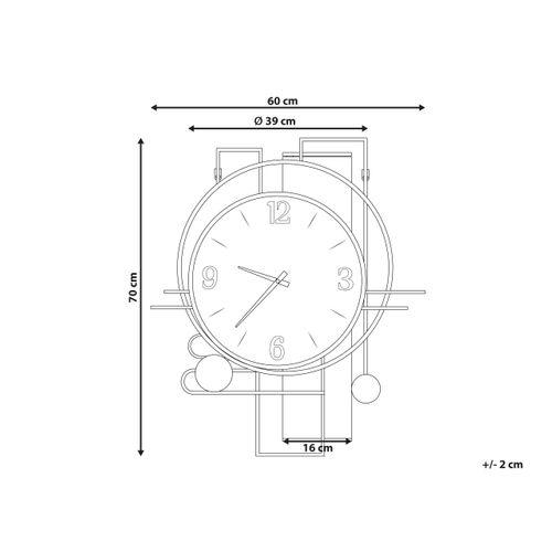 Horloge Murale 60 X 70 Cm Multicolore Tavel