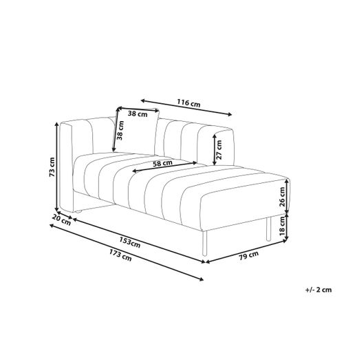 Méridienne Côté Gauche En Similicuir Vegan Blanc Cassé Lannils