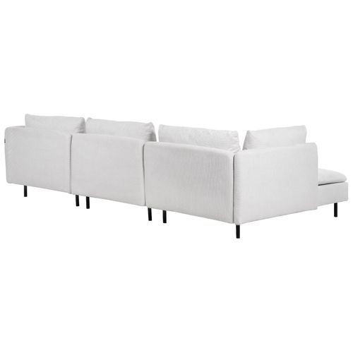 Canapé D'angle Côté Droit 3 Places En Velours Côtelé Gris Egeris