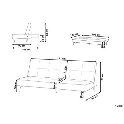 Canapé-lit 3 Places En Tissu Gris Clair Essvik