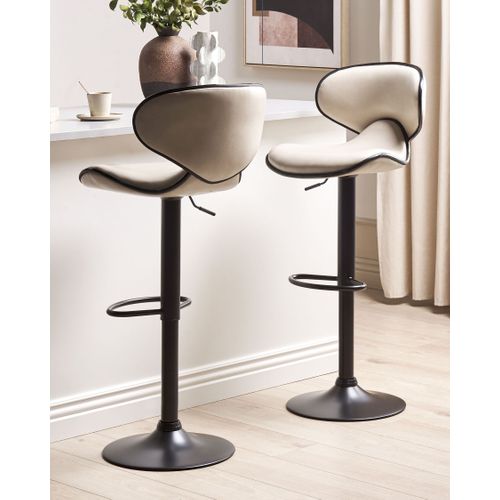 Tabouret De Bar Set De 2 Cuir Pu Beige Clair Conway