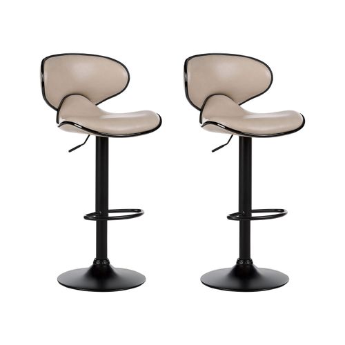 Tabouret De Bar Set De 2 Cuir Pu Beige Clair Conway