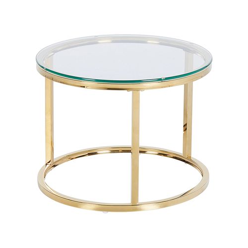 Set De 2 Tables Basses En Verre Et Pieds Dorés Grange