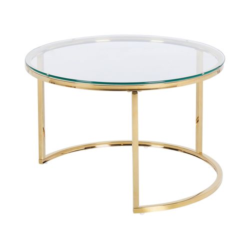 Set De 2 Tables Basses En Verre Et Pieds Dorés Grange