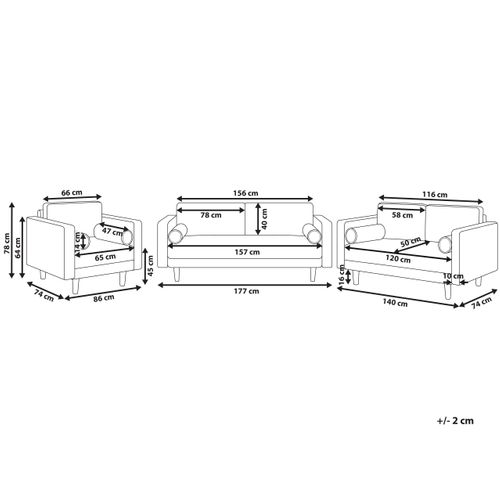 Ensemble De Salon 6 Places En Tissu Vert Nurmo