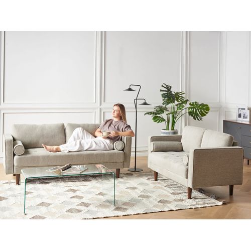 Canapé 2 Places En Tissu Taupe Nurmo