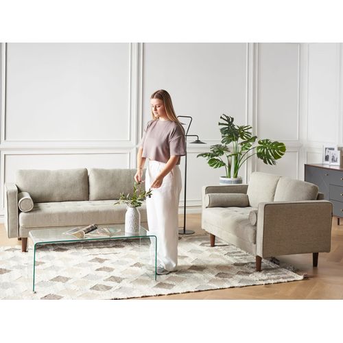 Canapé 2 Places En Tissu Taupe Nurmo