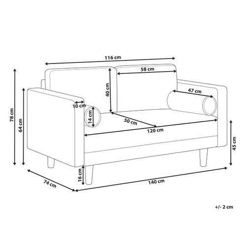 Canapé 2 Places En Tissu Taupe Nurmo