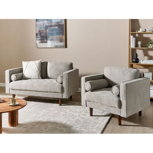 Ensemble De Salon 3 Places En Tissu Taupe Nurmo