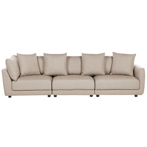 Canapé 3 Places Avec Ottoman En Tissu Beige Sigtuna