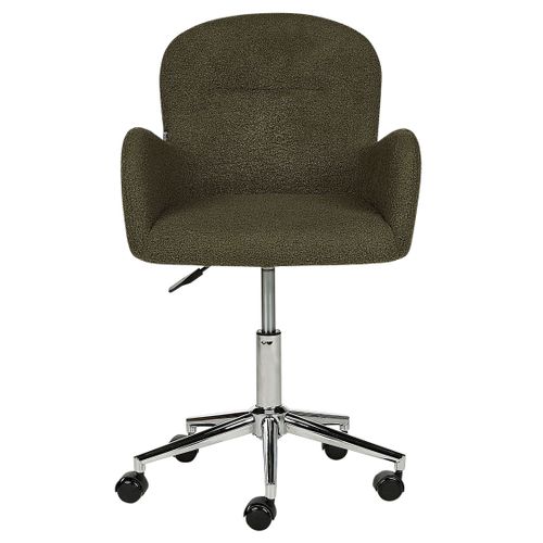 Chaise De Bureau Bouclé Vert Foncé Priddy