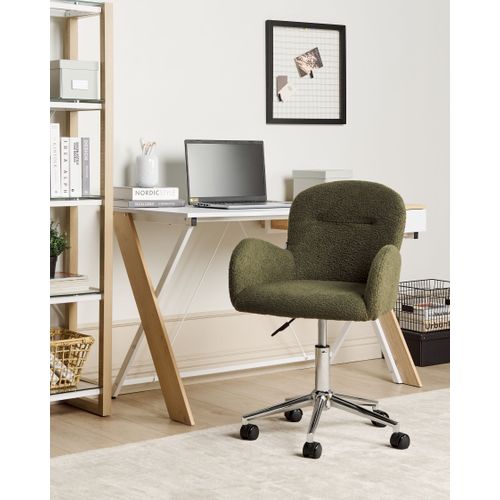 Chaise De Bureau Bouclé Vert Foncé Priddy