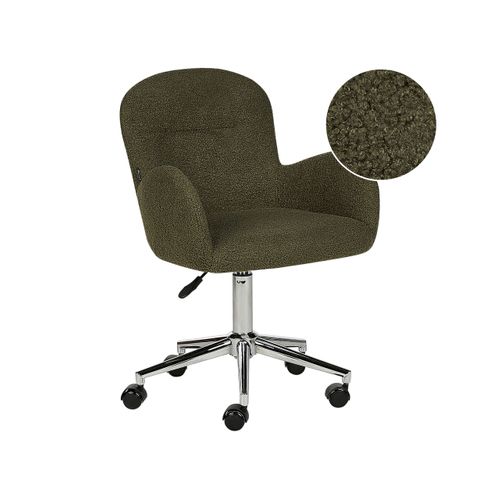 Chaise De Bureau Bouclé Vert Foncé Priddy