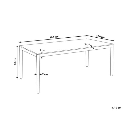 Table à Manger Bois Clair 200 X 100 Cm Ermelo