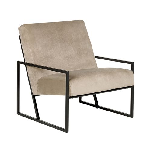 Velours Fauteuil Taupe Delary
