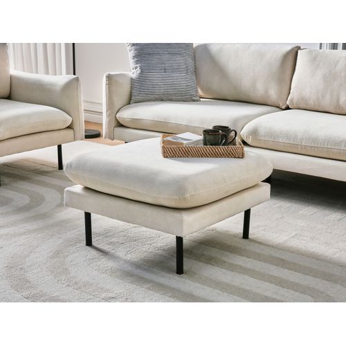 Pouf Ottoman 70 X 70 Cm En Tissu Beige Clair Vinterbro