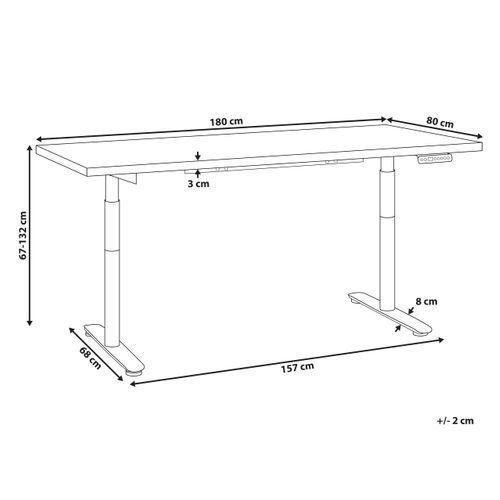 Table à Hauteur Ajustable Électrique 180 X 80 Cm Tailles Différentes