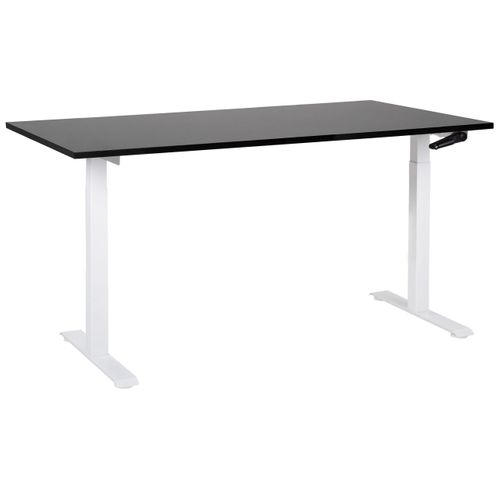 Table à Hauteur Ajustable Manuel 160 X 72 Cm Noir Destines
