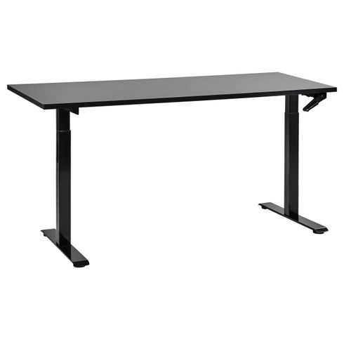 Table à Hauteur Ajustable Manuel 160 X 72 Cm Noir Destines