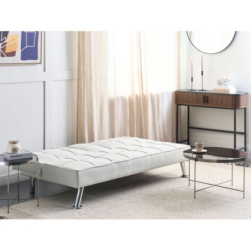 Canapé Convertible 3 Places En Tissu Beige Roxen