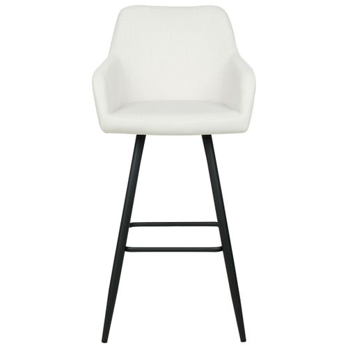Tabouret De Bar Set De 2 Velours Blanc Cassé Casmalia