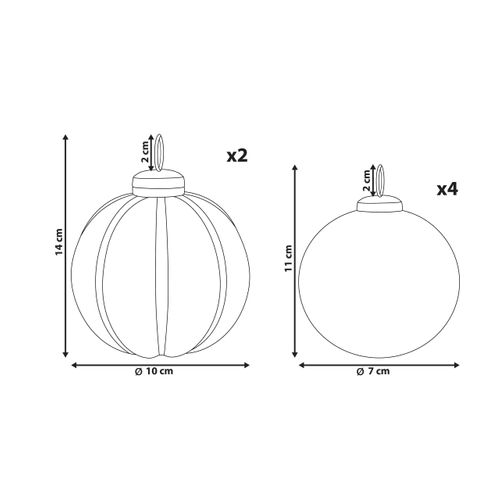 Boules De Noël Set De 6 Argenté Argentin