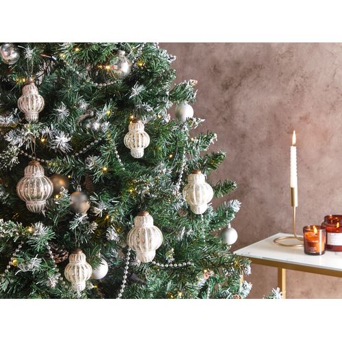 Boules De Noël Set De 6 Argenté Cremeux