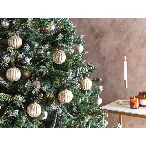 Boules De Noël Set De 6 Argenté Ivoire