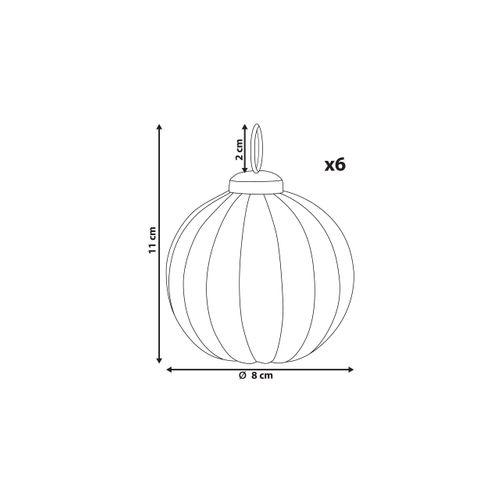 Boules De Noël Set De 6 Argenté Ivoire