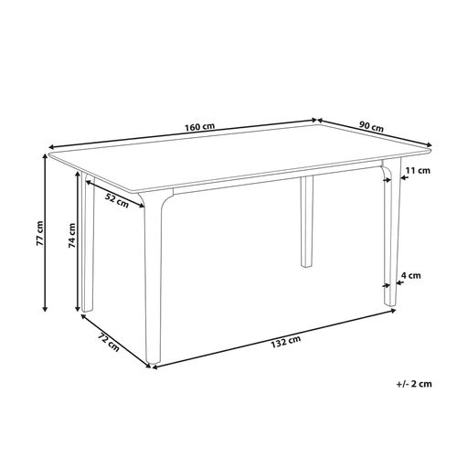 Table De Salle à Manger 160 X 90 Cm En Bois Clair Delmas