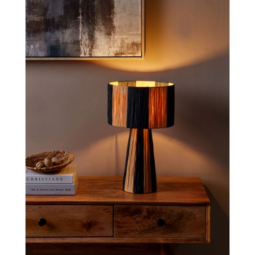 Lampe à Poser Noir Et Beige Welmel