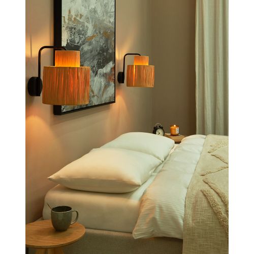 Lot De 2 Appliques Murales En Feuille De Palmier Naturel Shinfa