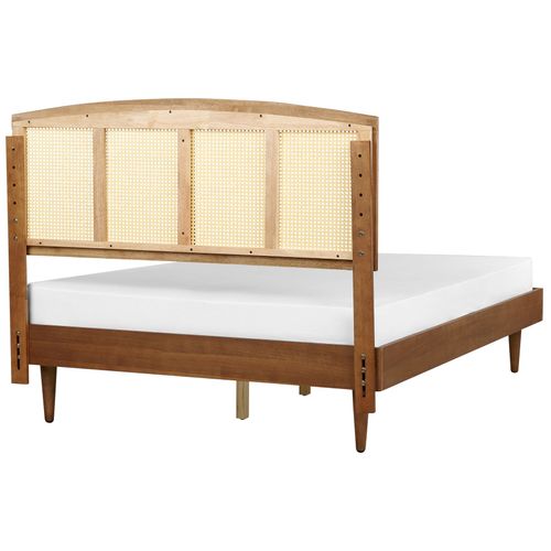 Lit Avec Sommier Rotin Varzy 140 X 200 Cm Marron