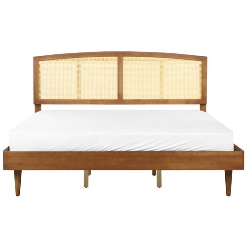 Lit Avec Sommier Rotin Varzy 180 X 200 Cm Marron